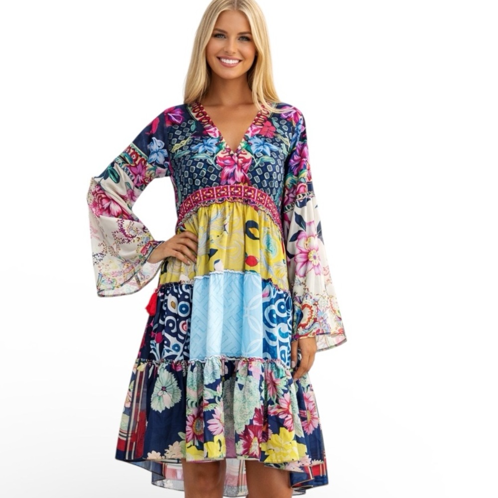 Johnny Was silk Dunas dress NWT